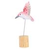 Wooden Hummingbird Figurine Hummingbird Ornament with Bell Handcrafted Wood Carving Hummingbird Ornament Home Desktop Decoration