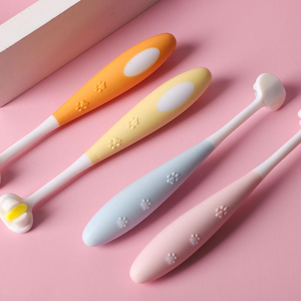 Мягкая щетина трехсторонняя зубная щетка мультяшная V-образная трехсторонняя зубная щетка уход за полостью рта