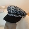 Панк Берет с леопардовым принтом Сексуальная кепка с плоским верхом Ретро Берет Y2k для женщин