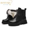 Women's Boots Winter Shoes Genuine Leather Large Size Women's Ankle Boots Fleece Warm Student Shoes Snow Boots Ladies
