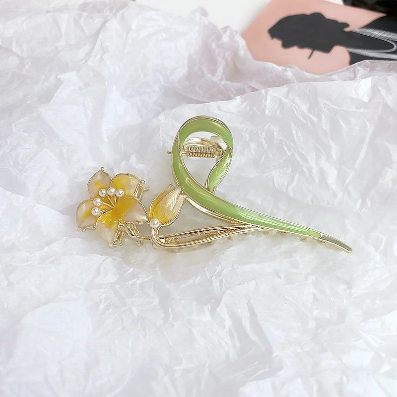 Новая элегантная застежка для волос с геометрическим цветком, изысканные заколки для волос из сплава, заколки для волос для женщин, аксессуары для волос, головные уборы, заколка в виде акулы