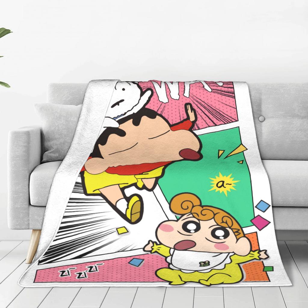 Плед Крейн Шин-чана и друзей Качественный Теплый Плед Зима Детский Диван Кресло Диван Кровать Эстетичное Покрывало