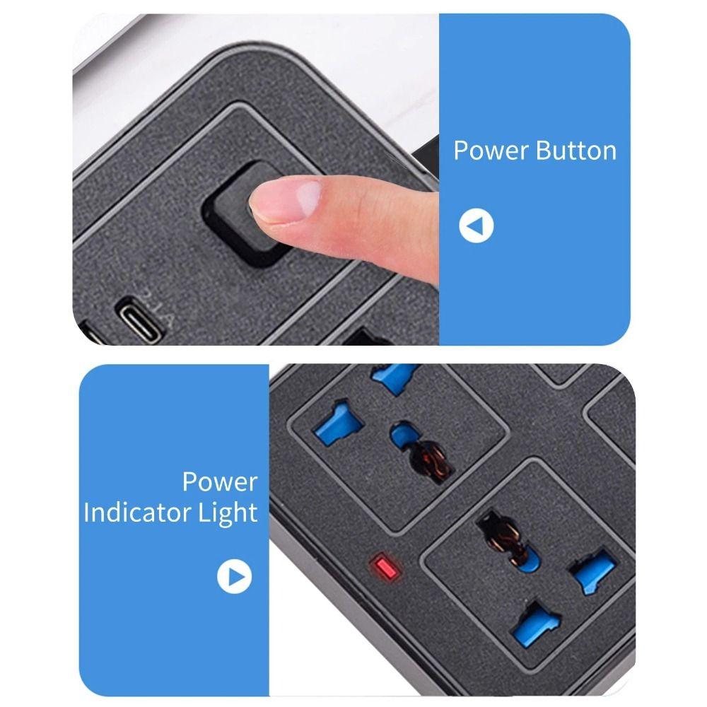 Удлинитель 2 м, многоточечный сетевой шнур, многофункциональная электрическая розетка, удлинитель для общежития