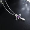 925 Sterling Silver Necklaces for Women Angel Wing Cross Pendant & Necklace with Zirconia Wedding Bridal Jewelry