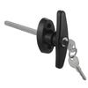 Сверхпрочный черный набор дверной ручки-замка для сарая с удлиненным стержнем и ключом, простой для сараев и игровых домиков