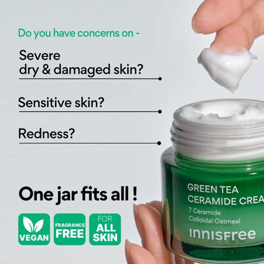 INNISFREE Green Tea Ceramide Cream 50ml Set (+20ml)