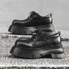 Derby Shoes Big Head Leather Shoes Men'S Heightened Platform British Style Round Head Leather Shoes 16771-J