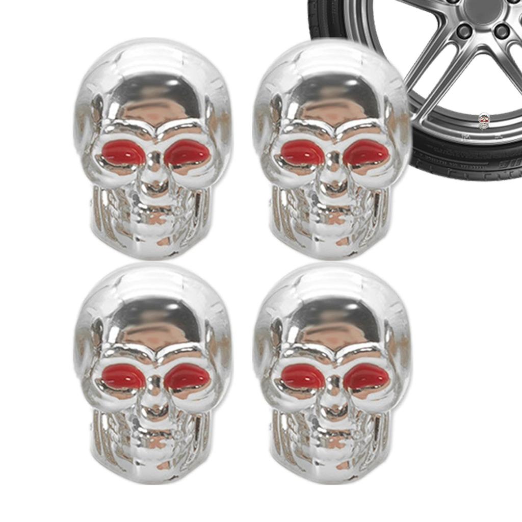 Yoryu Skull Tire Valve Cap,Skull Valve Stem Cap,4pcs Skull Motorcycle Valve Stem Caps |
