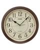 Wall Clock Radio Clock Diameter Wood Grain Step Second Hand Night Second Hand Stop Dark Brown 32.5cm IQ-1021J-5JF