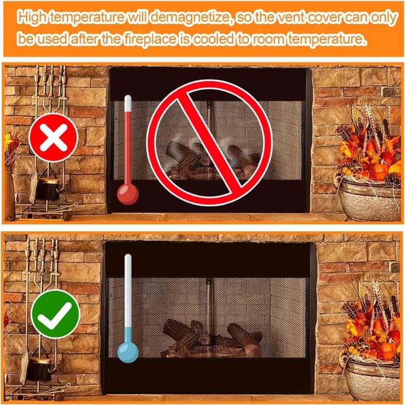 Магнитные резиновые защитные экраны от сквозняков для каминов Блок 2 шт./комплект для каминов