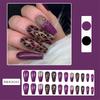 24x Градиентный леопардовый накладной ноготь Длинный гроб Наклейка для ногтей Блестящий Полное покрытие Накладной ноготь Трендовый акриловый ноготь