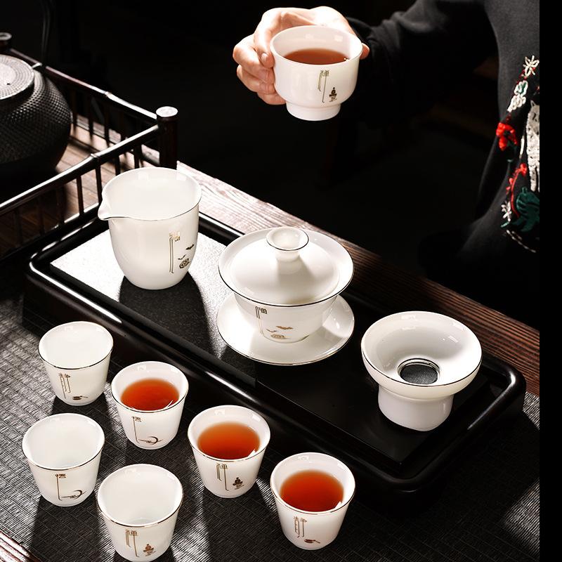 Нефритовый набор с чашей мастера в китайском стиле Jingzi Белая фарфоровая чаша для кунг-фу