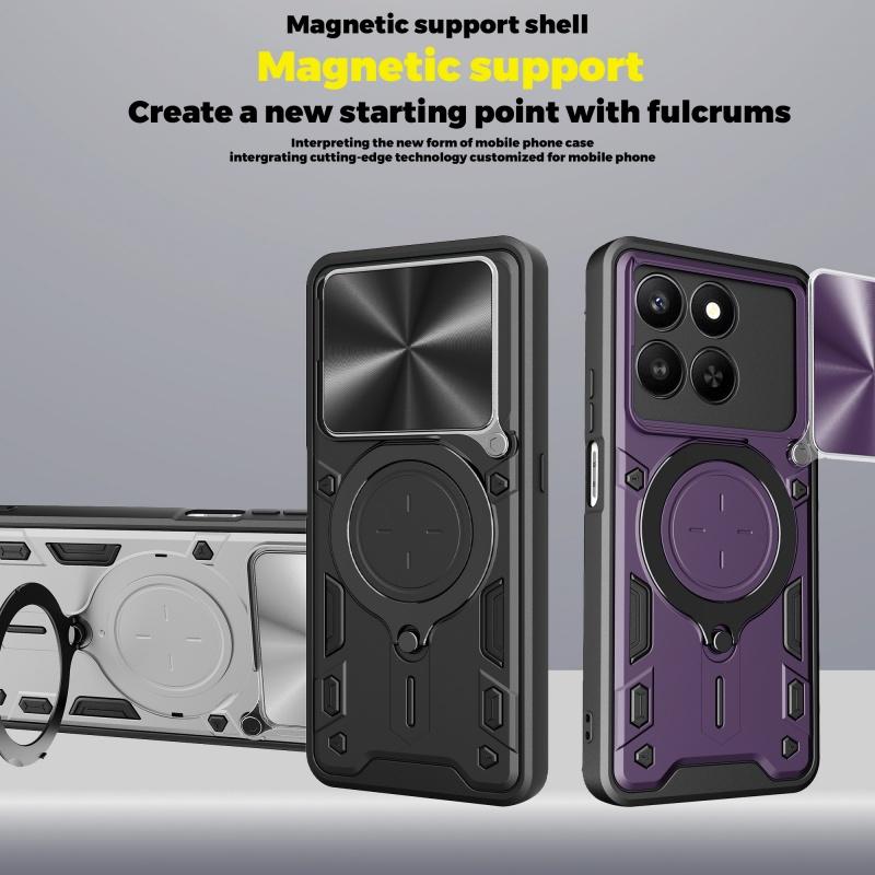 For Honor 400 Smart 5G Global Case Slide Lens Protect Armor Shockproof Phone Case Coque For Honor X7D 5G Ring Holder Cover
