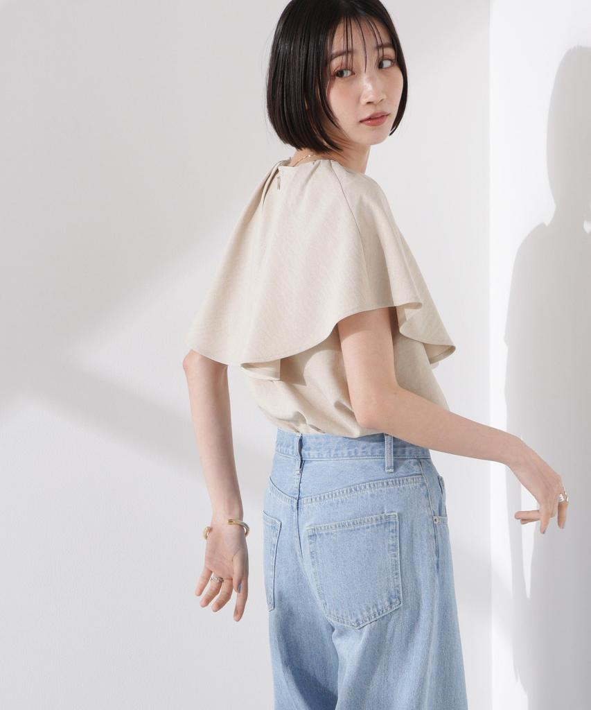 Nano Universe Flare Sleeve Design F Light Women's Blouse, 041, Beige, 673-5121311