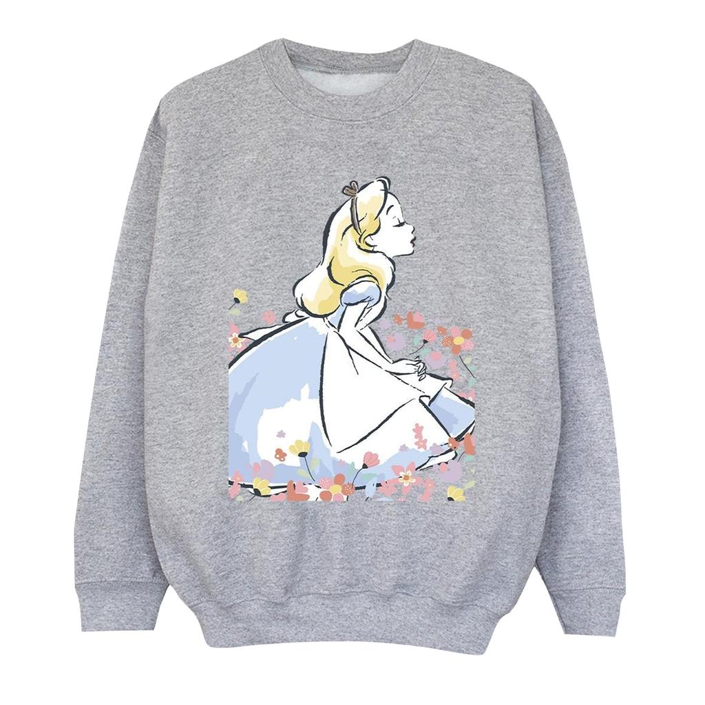 Disney Толстовка с цветами Алисы в стране чудес для девочек