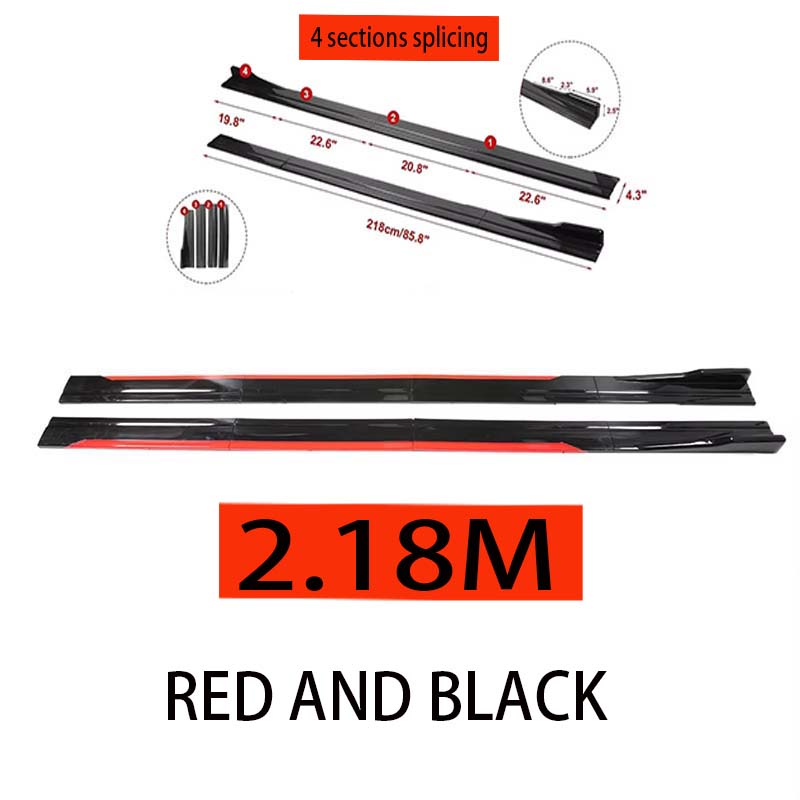 Universal Car Side Skirt 8 Pcs 2.2m Winglet Splitters Lip Side Spoiler For Peugeot 207 307 308 407 408 508 2008 3008 4008 5008
