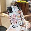 Cartoon Phone Holder Phone Case For TCL 40SE/T610K Wristband Waterproof Durable Soft Case Shockproof Anti-knock Cute