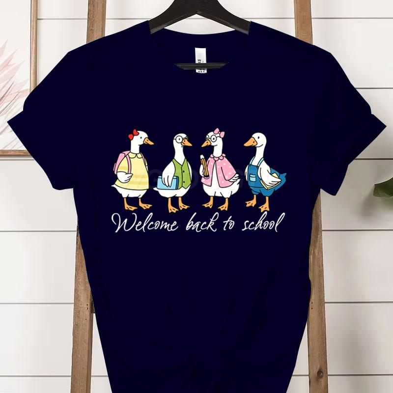 Welcome Back To School Duck TShirt Cute Teacher Shirt Unisex Tee BacktoSchool Outfit Gifts Funny Gift for Teachers Clothes