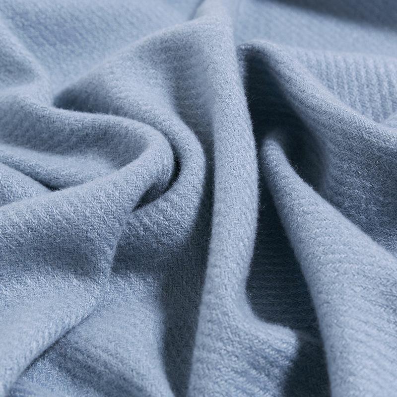 Nian Ge Runsi Solid Color Thick Cotton Cashmere Scarf, Female Twill Dragon Logo Cashmere Shawl