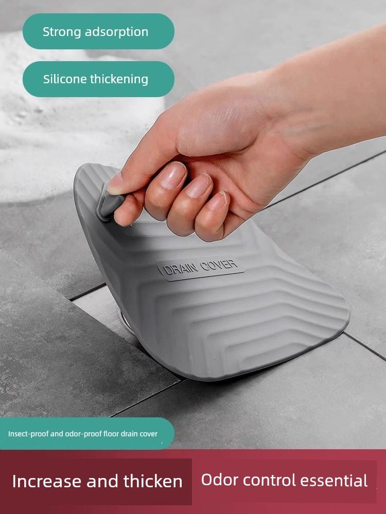 Floor Drain Deodorizer Silicone Mat Sewer Anti-Odor Device Sealing Cover Bathroom Toilet Floor Drain Sticker Sealing Cover