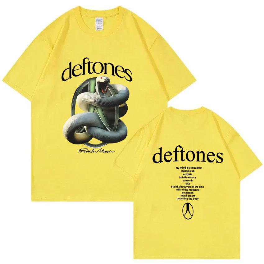 Музыкальная группа Deftones Принт Змея Футболка Унисекс Женская Винтажная Повседневная Мягкий Хлопок Футболки Унисекс Мода Уличная одежда