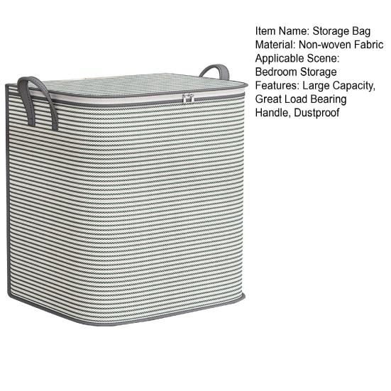 Wardrobe Storage Bag Zipper Closure with Handle Clothes Storage Basket Closet Organizer