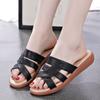 Women Open Toe Beach Shoes Women'S Hollow Solid Color Thick Soled Slippers Large Size Spring And Summer Sandalias