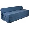 Matelas Pliable Avec Oreiller - Housse Lavable - 200cm X 120cm X 10cm - Marine
