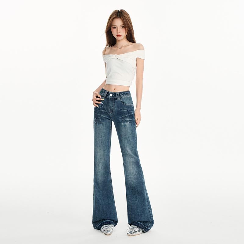 American Spice Girl micro-pull jeans women's new low-rise slim-fitting and thin pants in autumn and winter