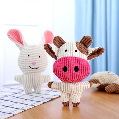 Милые плюшевые игрушки пищащая корова кролик животное плюшевая игрушка собака жевательная пищащая свистящая вовлеченная белка игрушки для собак
