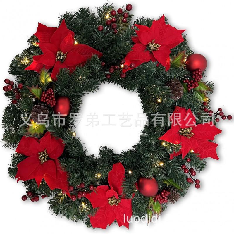 Christmas Wreath Door Hanging Decor Home Mall Window Party Festive Simulation Ornament