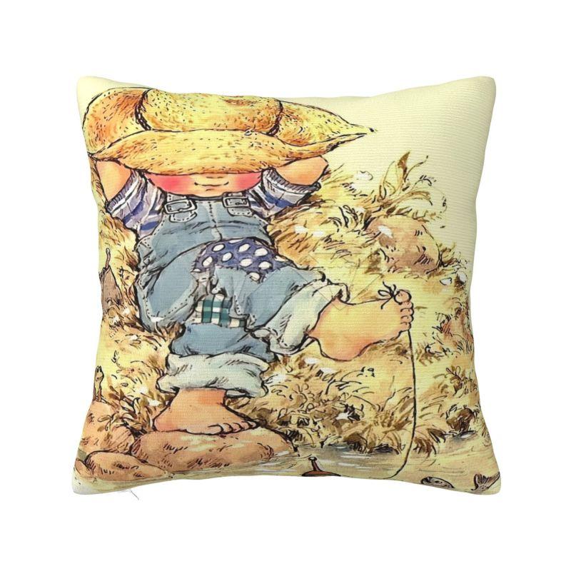 Custom Luxury Cute Sarah Kay Cushion Cover Velvet Cartoon Throw Pillow Case Living Room Decoration