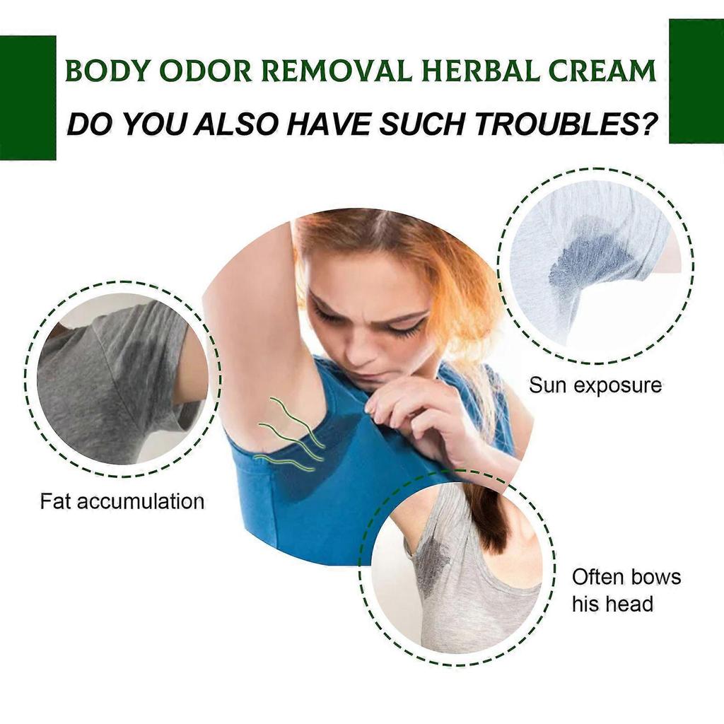 Body Odor Removal Herbal Cream, Clean Armpit Odors For Long Lasting Fragrance Refreshing Portable Treatment Cream