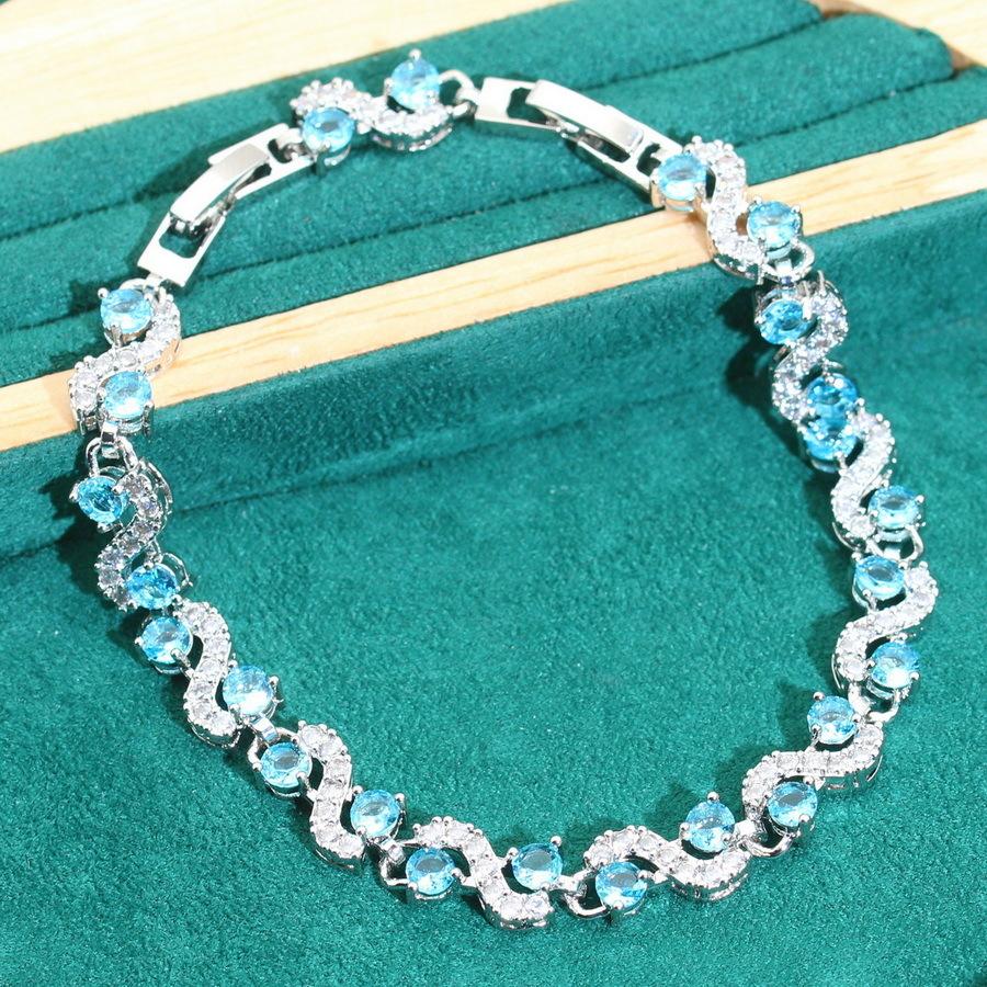 Популярная модель классическая мода легкая роскошь высококачественный циркон женский браслет комплект одежда