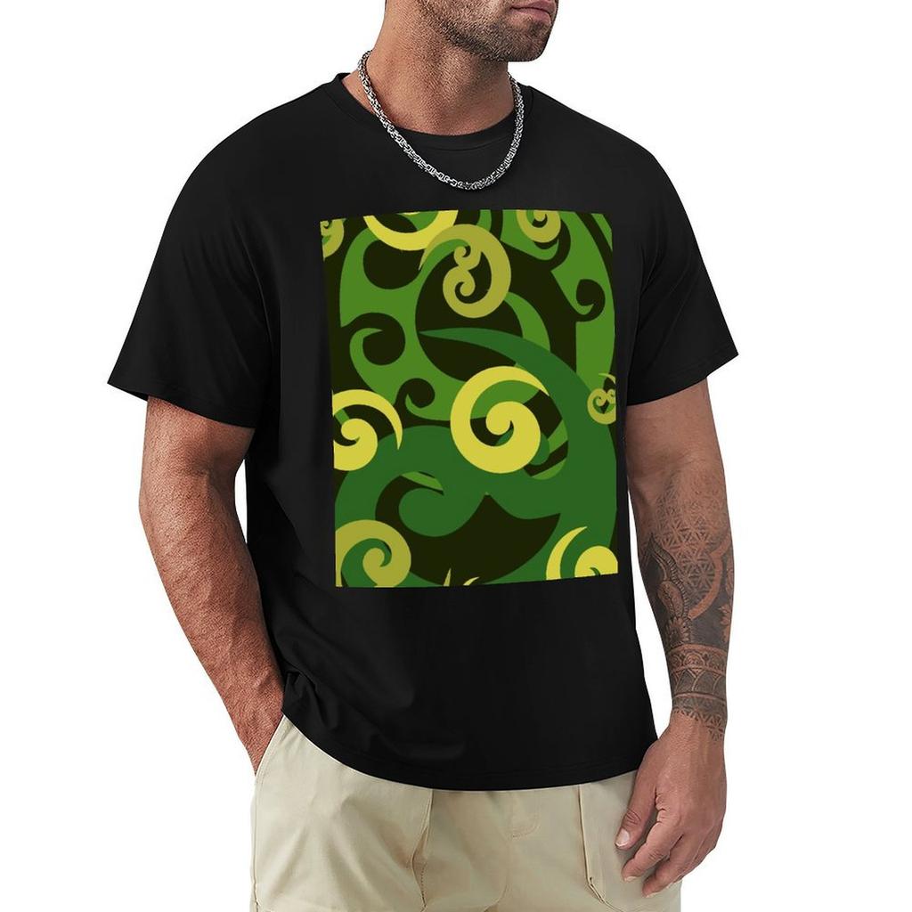Koru design Green TShirt plus size clothes korean fashion valentines boutique clothes big and tall t shirts for men