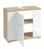 Washbasin cabinet with siphon cutout 70x625x315cm Sonoma Oak White Rita