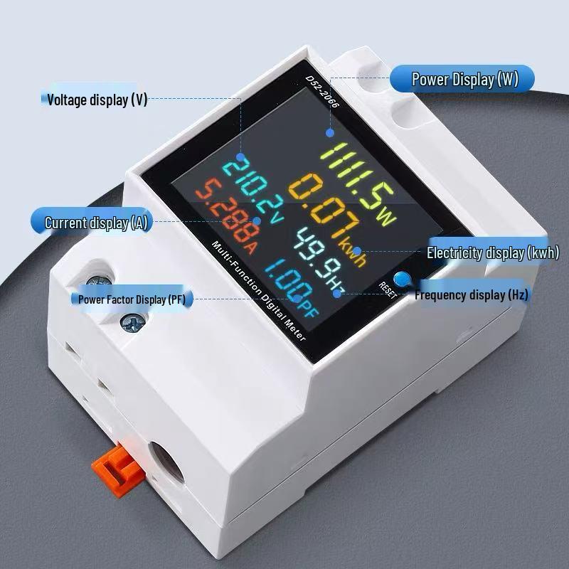 Multifunctional Digital Smart Electric Meter D52-2066 - AC Household Power Wattage Display