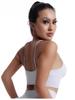 Женский бесшовный спортивный бюстгальтер кросс-боди на тонких бретелях, со съемными вкладышами и однотонный