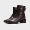 Fashion Thick Heel Women 1 Boots Platform Ankle Boots 2024autumn Square Toe Ladies Shoes Winter Fur Female Booties Botas De Mujer