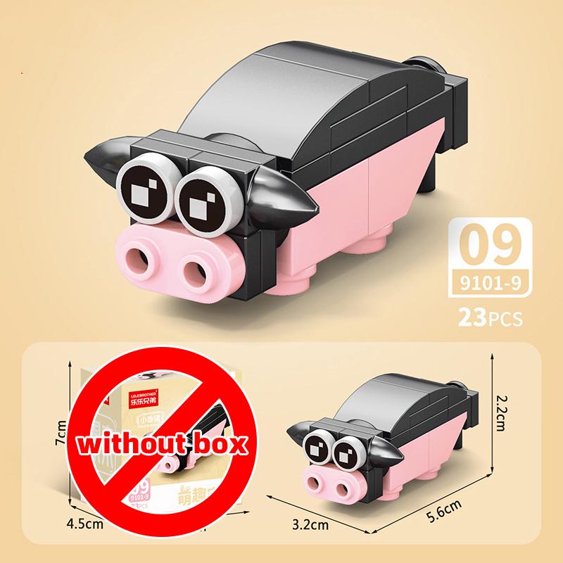 Lele Brother Конструктор Милые Домашние Животные Фермы Свинья Осел Собака Петух Утка Ящерица MOC Городская Сцена Собранные Сделай Сам Кирпичики