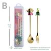 Cartoon Christmas Stainless Steel Cutlery Set: Colorful Spoon & Fork