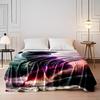 "Colorful surreal cloud spiral design blanket. Flannel blanket for bedroom, living room, sofa, and nap sofas."