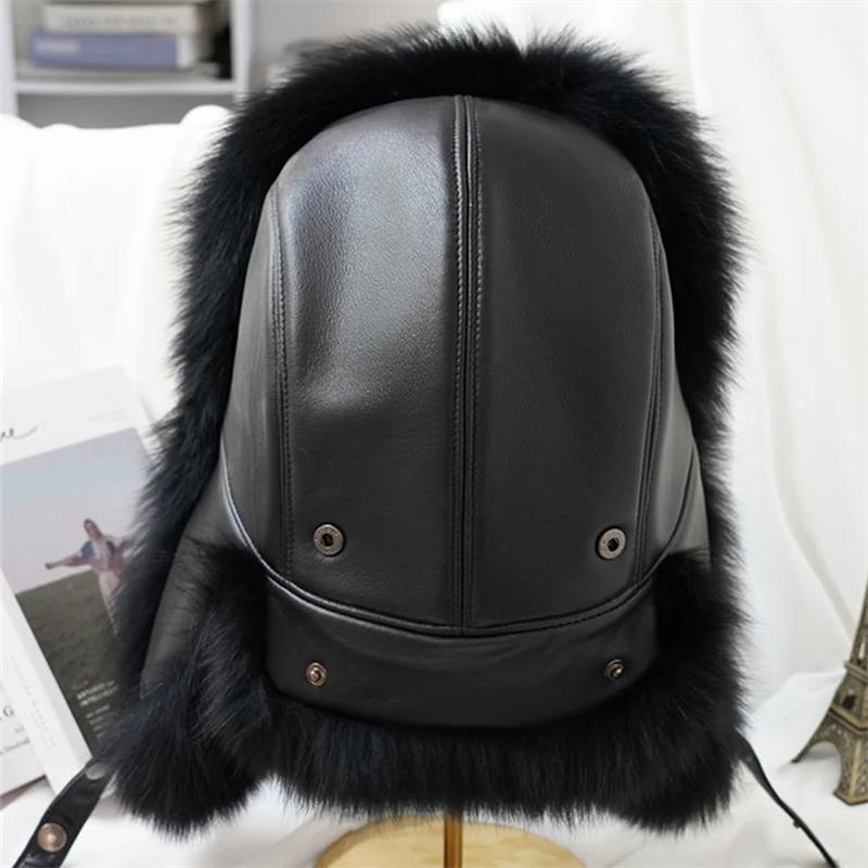 Новая зимняя мужская шапка-бомбер из 100% меха чернобурки, шапка-ушанка из меха енота