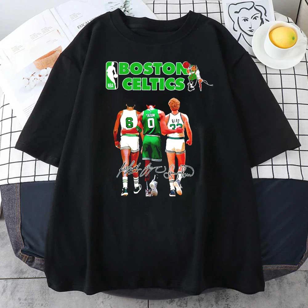 Larry Bird Bill Russell Signed T-shirt black Unisex All Sizes
