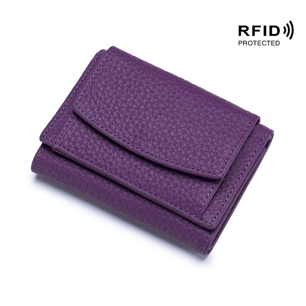 Genuine Leather Women Wallets and Purses Fashion Small Wallet with Mini Coin Pocket Rfid Blocking Purse