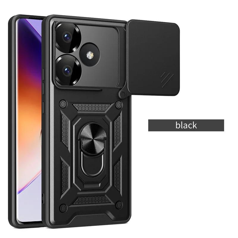 Armor Case For Xiaomi Redmi 13 4G Cover For Poco M6 With Lens Protection Ring Magnetic Holder Coque Fundas