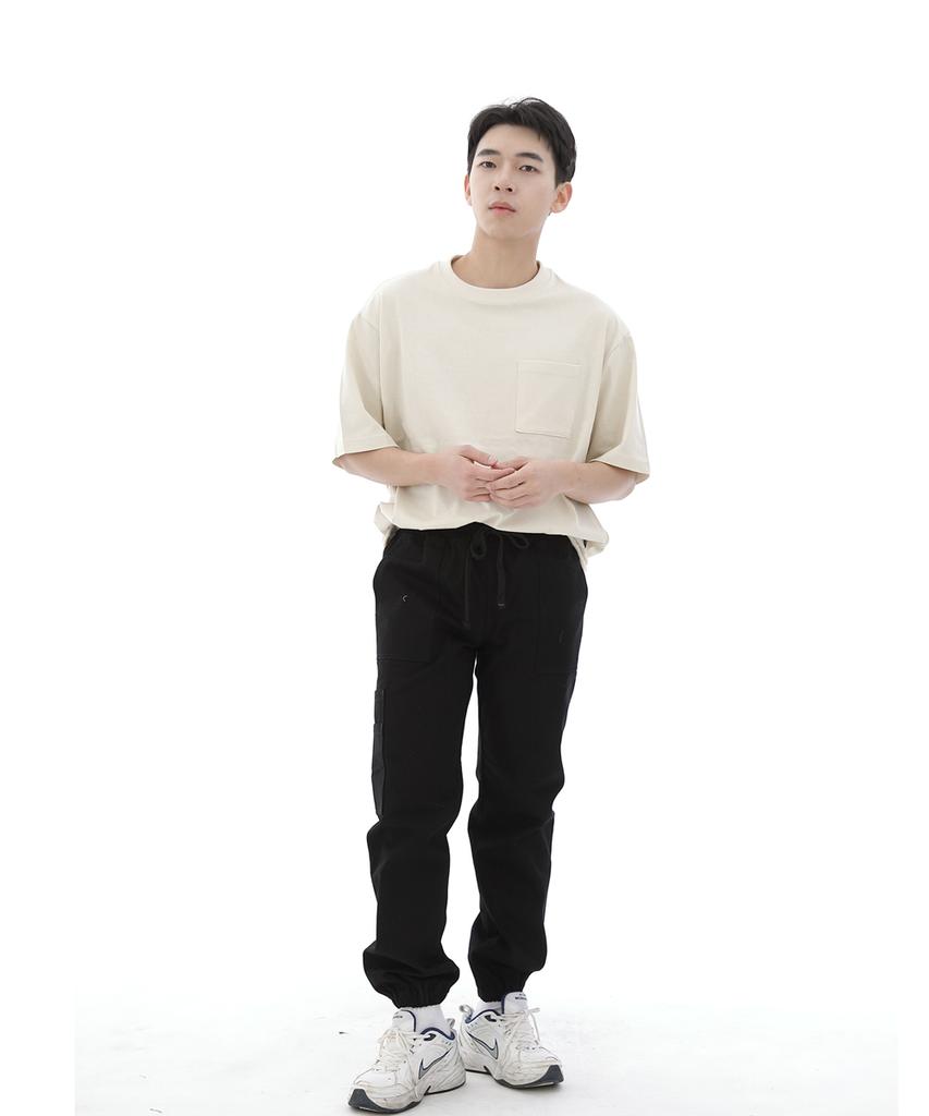 Синтэйкулу Прямые двухслойные брюки-джоггеры с карманами St2-309Cj Черный
