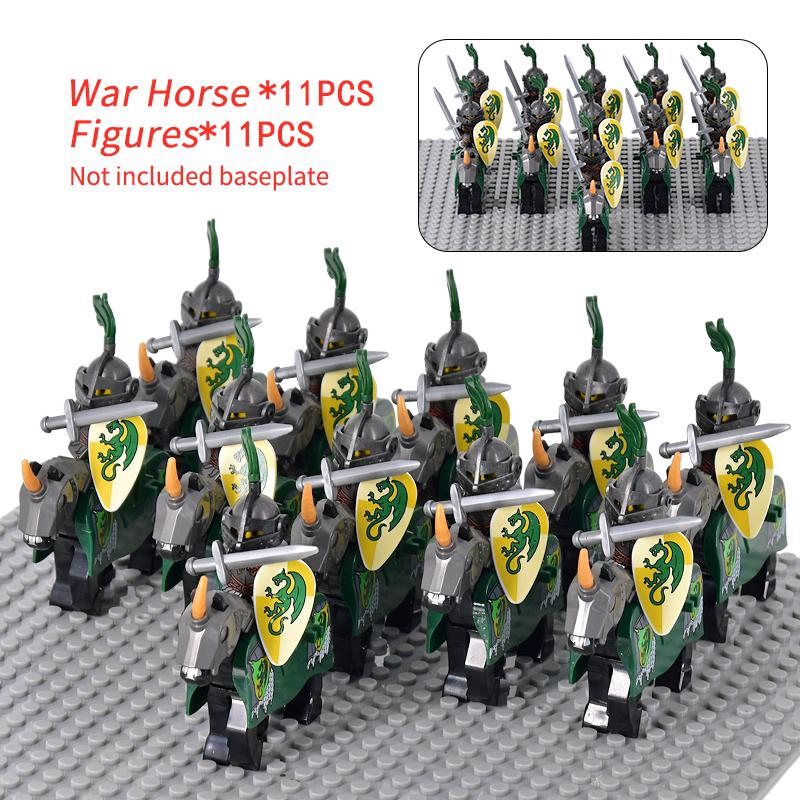 Средневековые фигурки Средние века Рим Пехота Кавалерия Солдаты Лошадь Замок Король Дракон Рыцари Строительные блоки Кирпичи Игрушки Подарки