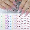 Simple Wind Nail Art Sticker Waterproof Solid Color French Gradual Change Nail Art Adhesive Sticker Diy Nail Art Sticker