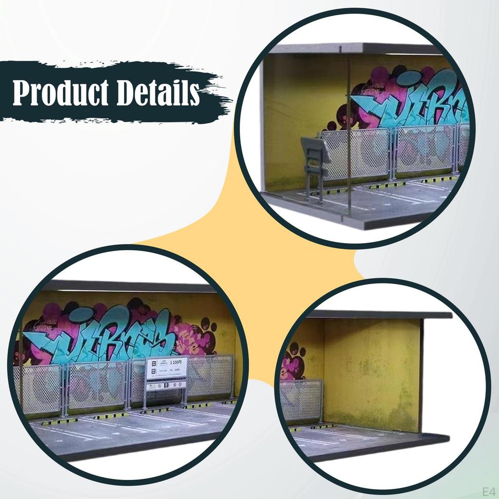 Диорама «Парковка», настольное украшение, масштаб 1/64, миниатюрная сцена здания для автолюбителей